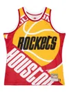 Mitchell & Ness Big Face Nba Houston Rockets Tank Top In Yellow