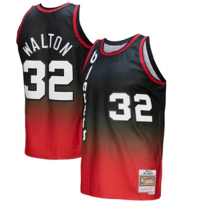 Mitchell & Ness Bill Walton Red/black Portland Trail Blazers 1976/77 Hardwood Classics Fadeaway Swin In Multi