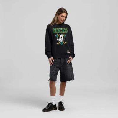 Mitchell & Ness Black Anaheim Ducks Core Oversized Sweatshirt