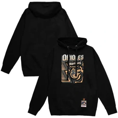 Mitchell & Ness Black Baltimore Orioles Sidewalk Sketch Pullover Hoodie