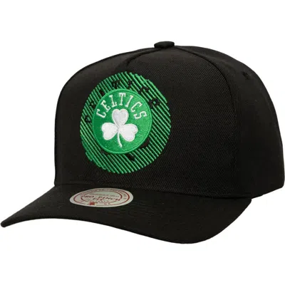 Mitchell & Ness Black Boston Celtics Tilted Pro Pinch Adjustable Hat