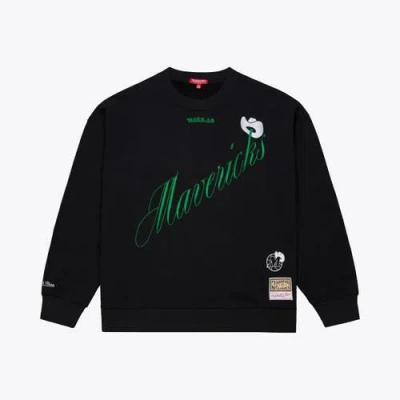 Mitchell & Ness Black Dallas Mavericks Hardwood Classics Script Lightweight Sweatshirt