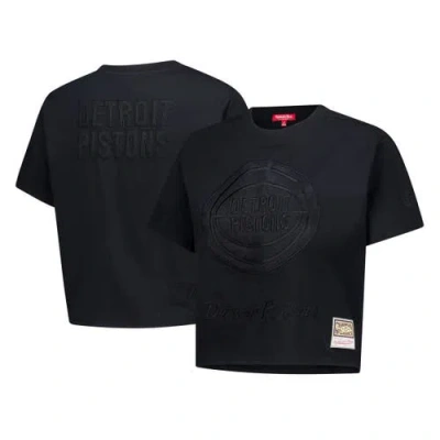 Mitchell & Ness Black Detroit Pistons Phantom Cropped T-shirt
