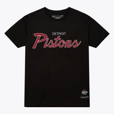 Mitchell & Ness Black Detroit Pistons Vintage Wordmark T-shirt