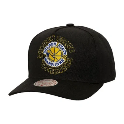 Mitchell & Ness Black Golden State Warriors Tilted Pro Pinch Adjustable Hat