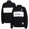 Mitchell & Ness Black Green Bay Packers Quarter-zip Jacket In Black