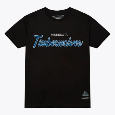 Mitchell & Ness Black Minnesota Timberwolves Vintage Wordmark T-shirt