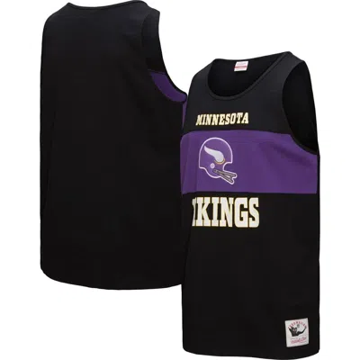 Mitchell & Ness Black Minnesota Vikings Retro Colorblock Tank Top