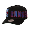 Mitchell & Ness Black New York Rangers Busted Logo Wordmark Wrap-around Pro Pinch Adjustable Hat In Black