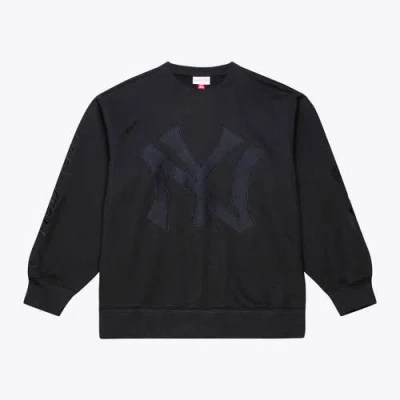 Mitchell & Ness Black New York Yankees Phantom Fleece Crewneck Sweatshirt
