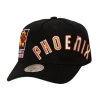 Mitchell & Ness Black Phoenix Suns Busted Logo Wordmark Wrap-around Pro Pinch Adjustable Hat In Black