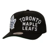 Mitchell & Ness Black Toronto Maple Leafs Busted Logo Wordmark Wrap-around Pro Pinch Adjustable Hat In Black