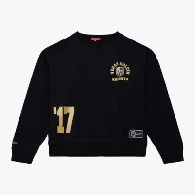 Mitchell & Ness Black Vegas Golden Knights Crewneck Sweatshirt
