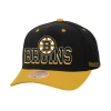 Mitchell & Ness Black/gold Boston Bruins Backside Script 2-tone Pro Crown Adjustable Hat In Black