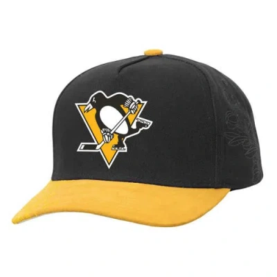 Mitchell & Ness Black/gold Pittsburgh Penguins May Flowers Pro Crown Adjustable Hat