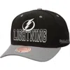 Mitchell & Ness Black/gray Tampa Bay Lightning Backside Script Two-tone Pro Crown Adjustable Hat In Black