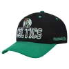 Mitchell & Ness Black/kelly Green Boston Celtics Backside Script 2-tone Pro Crown Adjustable Hat In Black