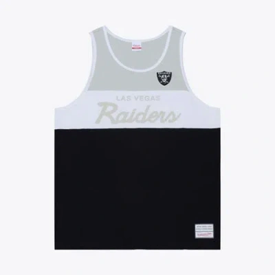 Mitchell & Ness Black/silver Las Vegas Raiders Head Coach Tank Top In Gray