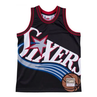 Mitchell & Ness Blown Out Nba Big Face Tank 'philadelphia 76ers' In Black