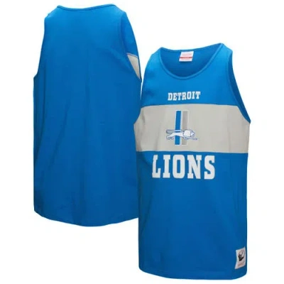 Mitchell & Ness Blue Detroit Lions Retro Colorblock Tank Top