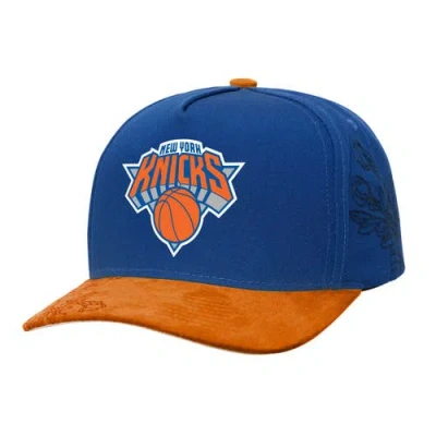 Mitchell & Ness Blue/orange New York Knicks May Flowers Adjustable Hat