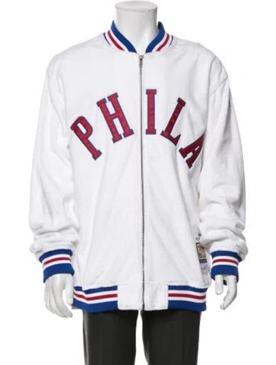 Pre-owned Mitchell & Ness Bomber Jacket In White