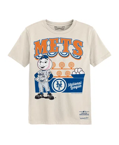 Mitchell & Ness Kids' Boys' And Girls' 2t-5t New York Mets Step Back Up T-shirt In Gray