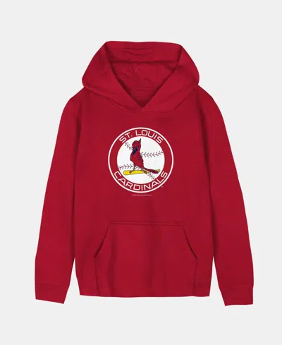 Mitchell & Ness Babies' Boys' And Girls' 2t-5t St. Louis Cardinals Throwback Retro Logo Front Pouch Pocket Hoodie In Red