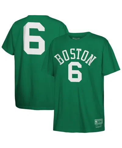 Mitchell & Ness Kids' Boys' And Girls' 4-16 Bill Russell Boston Celtics Hardwood Classics Screen Print T-shirt In Green