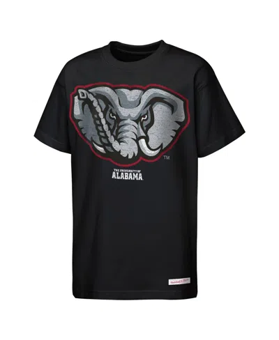 Mitchell & Ness Kids' Boys' And Girls' Alabama Crimson Tide Mascot Big Face Heavyweight T-shirt In Black