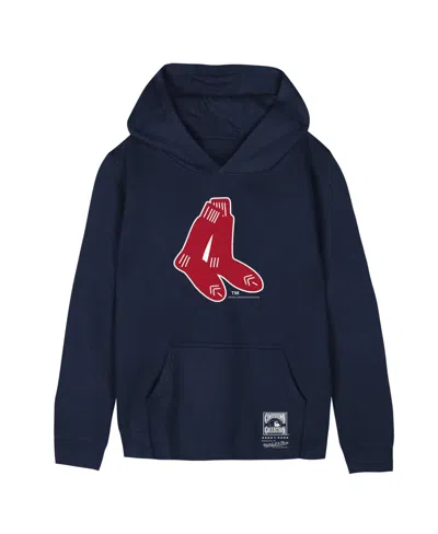 Mitchell & Ness Kids' Boys' And Girls' Cooperstown Collection Boston Red Sox Retro Fleece-lined Hoodie In Blue