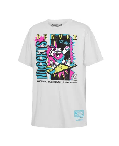 Mitchell & Ness Kids' Boys' And Girls' Denver Nuggets Neon Court Shock Distressed T-shirt In White