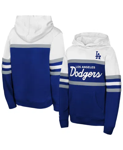 Mitchell & Ness Kids' Boys' And Girls' Head Coach Embroidered Kangaroo-pocket Pullover Hoodie In Blue