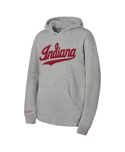 Mitchell & Ness Kids' Boys' And Girls' Indiana Hoosiers Throwback Wordmark Fleece-lined Hoodie In Gray