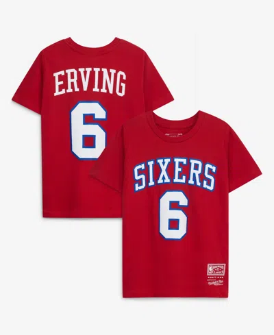 Mitchell & Ness Kids' Boys' And Girls' Julius Erving Hardwood Classics Graphic T-shirt In Red