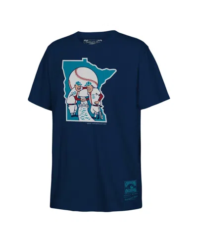 Mitchell & Ness Kids' Boys' And Girls' Minnesota Twins Retro Logo Crew-neck T-shirt In Blue