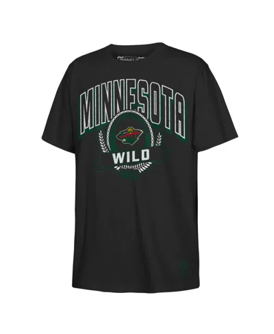 Mitchell & Ness Kids' Boys' And Girls' Minnesota Wild Back To Cool Distressed T-shirt In Black