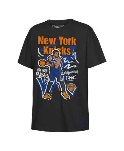 Mitchell & Ness Kids' Boys' & Girls' New York Knicks Karl-anthony Towns Chalked Up Cotton T-shirt In Black