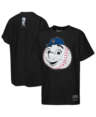 Mitchell & Ness Kids' Boys' And Girls' New York Mets Crewneck Short-sleeve Mascot T-shirt In Black