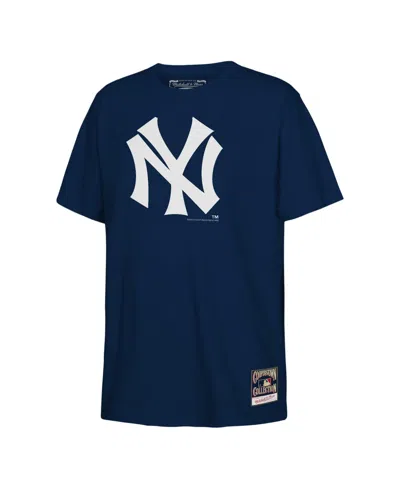 Mitchell & Ness Kids' Boys' And Girls' New York Yankees Retro Logo Short-sleeve T-shirt In Blue