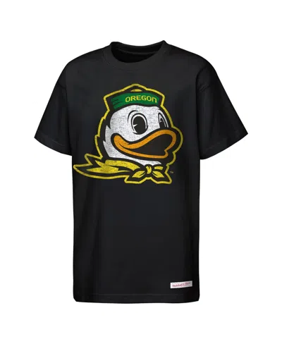 Mitchell & Ness Kids' Boys' And Girls' Oregon Ducks Mascot Big Face Heavyweight Cotton T-shirt In Blue