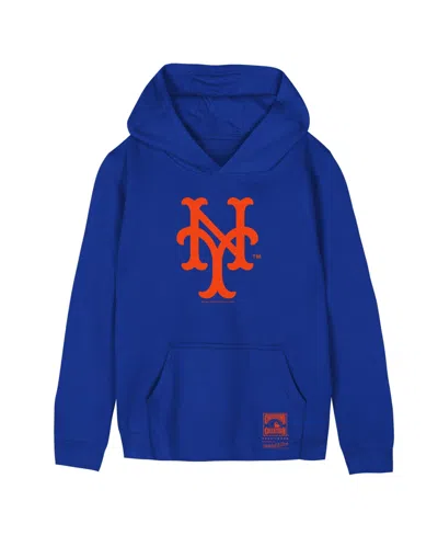 Mitchell & Ness Kids' Boys' And Girls' Retro Logo Fleece-lined Hoodie In Blue