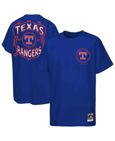 Mitchell & Ness Kids' Boys' And Girls' Texas Rangers Cooperstown Rodeo Rope Short-sleeve T-shirt In Blue