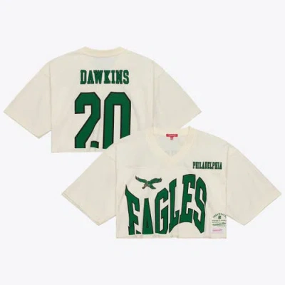 Mitchell & Ness Brian Dawkins Cream Philadelphia Eagles Retired Player Cropped Fashion Jersey In White