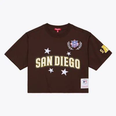 Mitchell & Ness Brown San Diego Padres Pep Rally Cropped Boxy T-shirt