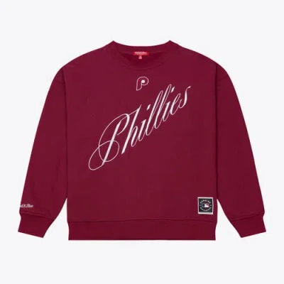 Mitchell & Ness Burgundy Philadelphia Phillies Script Sweatshirt