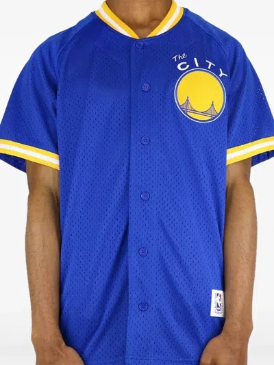 Mitchell & Ness Button Shirt In Blue