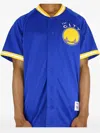 Mitchell & Ness Buttoned T-shirt In Blue