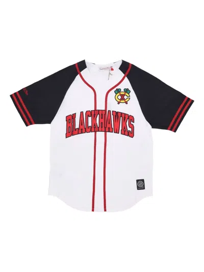 MITCHELL & NESS CHICAGO BLACKHAWKS BUTTON-FRONT T-SHIRT