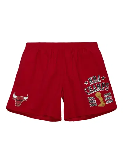 Mitchell & Ness Chicago Bulls 6x Champions Heritage Shorts In Red